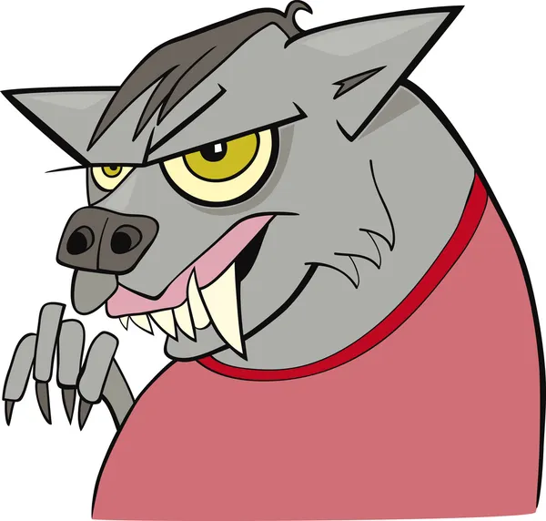 Cartone animato lupo mannaro — Vettoriale Stock