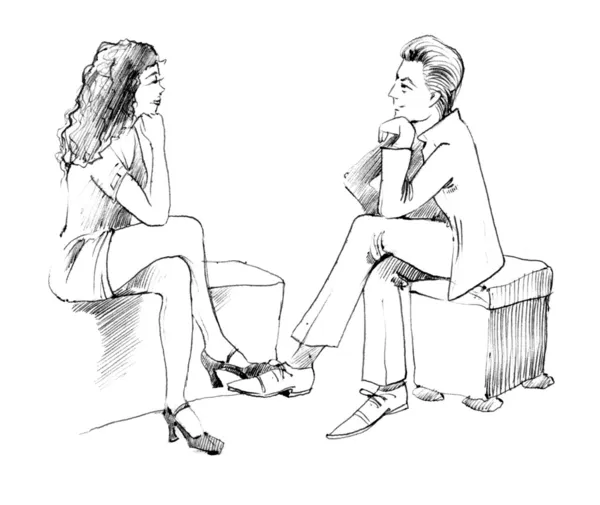 Ζευγάρι συνομιλία — Φωτογραφία Αρχείου