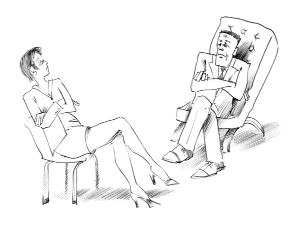 Kobieta i mężczyzna rozmawiają — Zdjęcie stockowe
