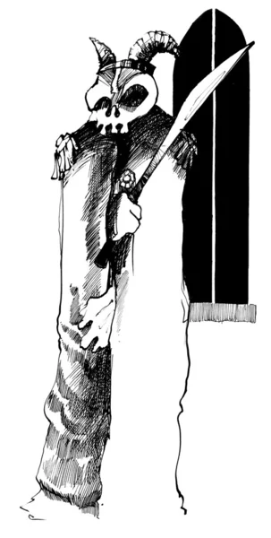 頭蓋骨と剣を持つファントム — ストック写真