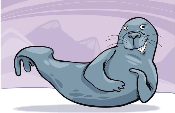 Lustiger Robben — Stockvektor