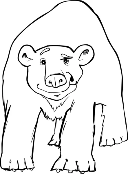 Polar bear coloring page — Stock Vector