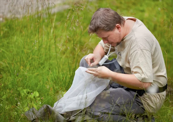 Entomologist in the field — Stock Photo, Image