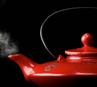 Chinese red teapot clipart