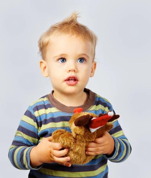 Baby boy with toy — Stock Photo, Image