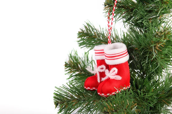 Noel Baba'nın Kırmızı çorap. Noel veya tatil kavramı. — Stok fotoğraf