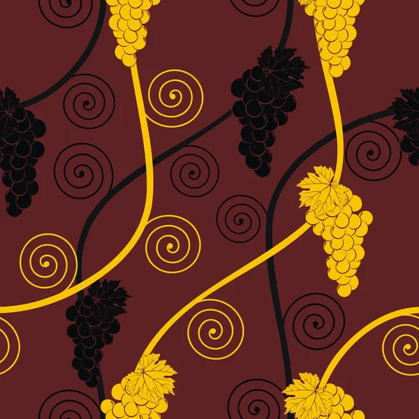Seamless abstract brown grape pattern — Stock Vector