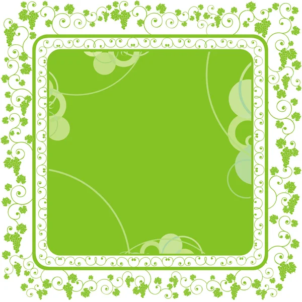 Zelené hroznové rám — Stockový vektor