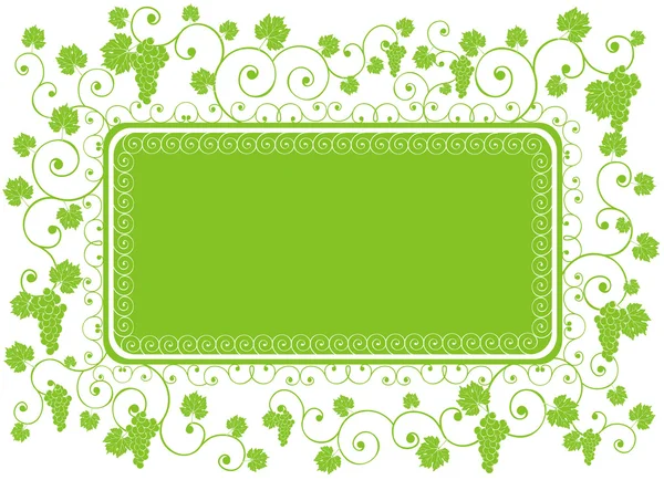 Cadre de raisin vert — Image vectorielle