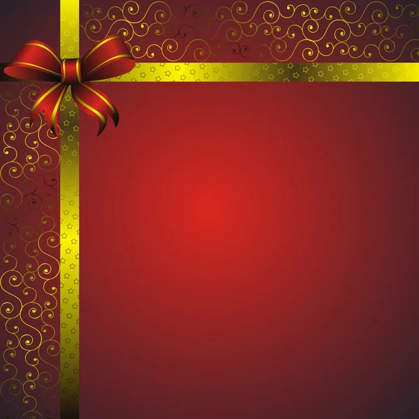 Roter Rahmen mit goldenem Dekor — Stockvektor