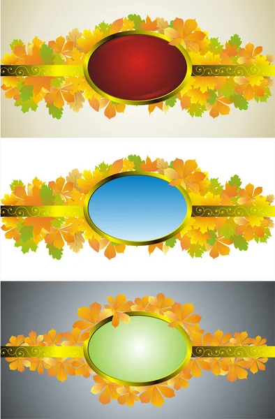 Autumn leaves frame set — Stock Vector