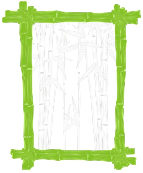 Summer green bamboo border — Stockvector