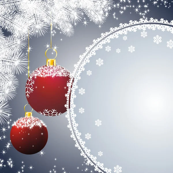 Novoroční přání s červeným dekorem — Stockový vektor