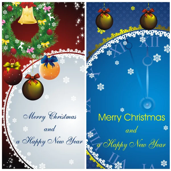 Cartes de nouvel an avec décor doré — Image vectorielle