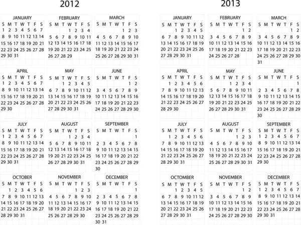 Calendario 2012-2013 — Vettoriale Stock