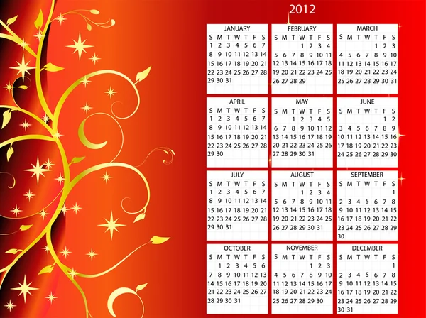 Vektor 2012 kalender — Stock vektor