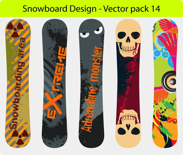 Snowboard tasarım paketi 14 — Stok Vektör