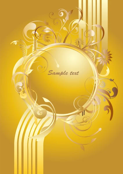 Gold floral ornaments — Stock Vector