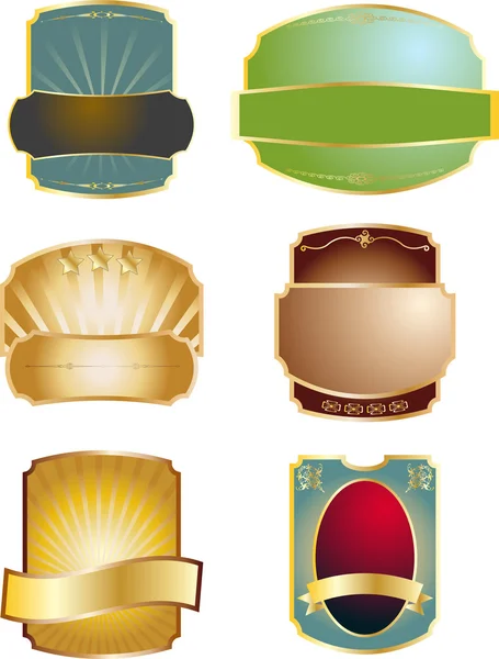 Etichette vintage oro — Vettoriale Stock
