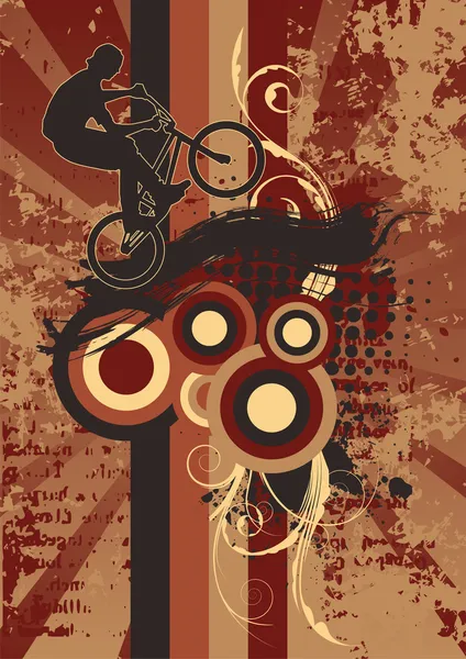 Grunge cykel — Stock vektor