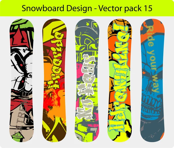 Snowboard ontwerp pack 15 — Stockvector