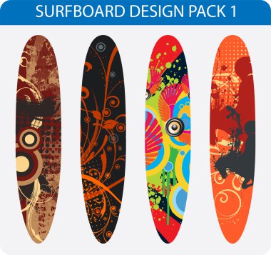 Surfboard design pack clipart