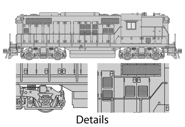 Locomotiva GP9-558 — Vetor de Stock