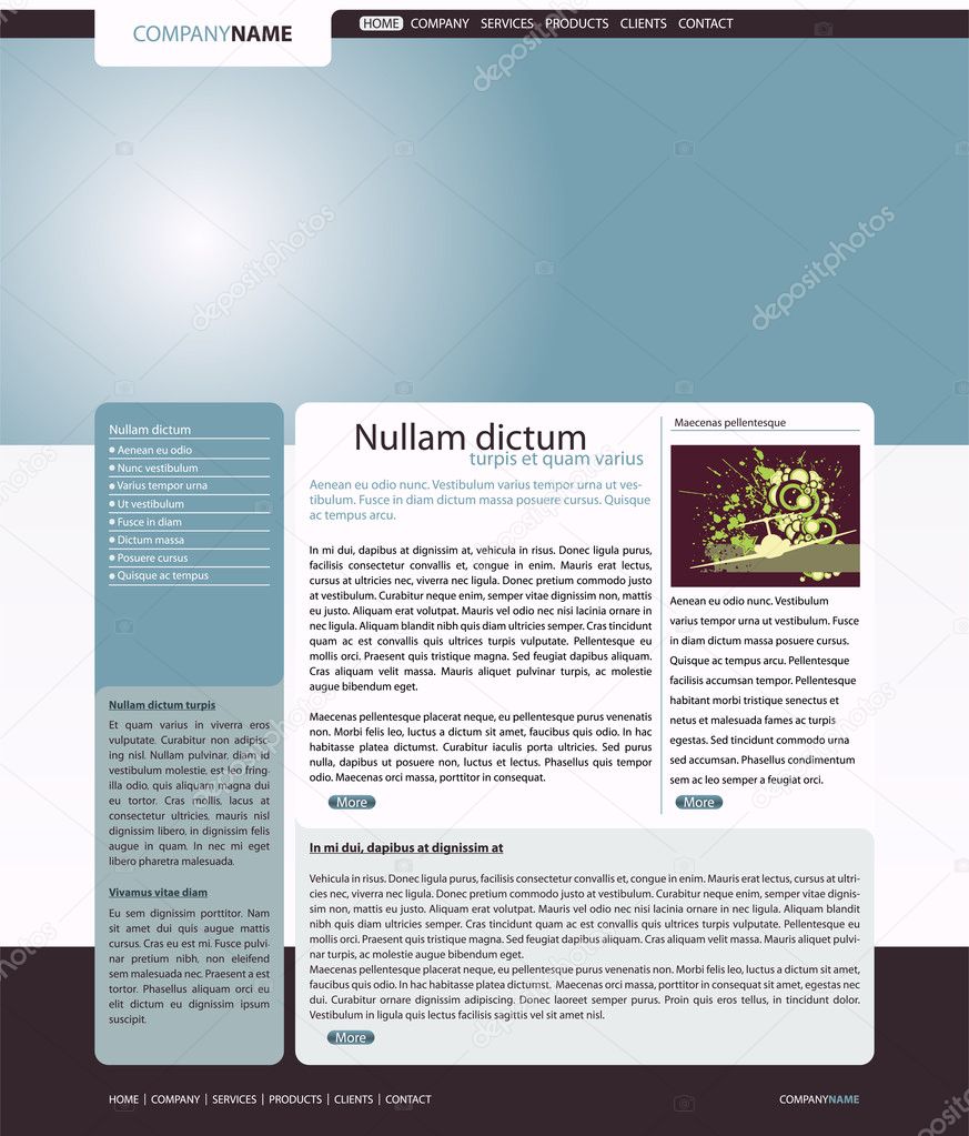 Vector web site layout