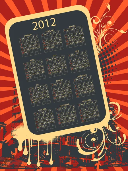 2012 kalender — Stockvector