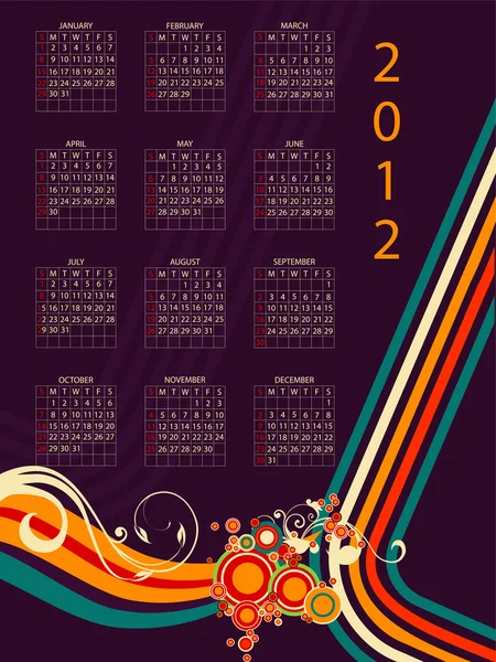 Ημερολόγιο 2012 — Διανυσματικό Αρχείο