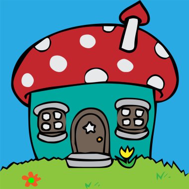 Mushroom house clipart