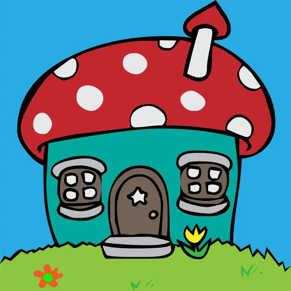 Mushroom huis — Stockvector