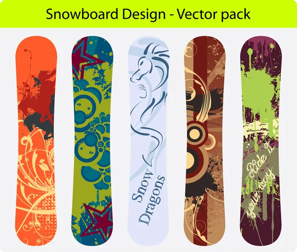 单板滑雪设计包 16 — 图库矢量图片