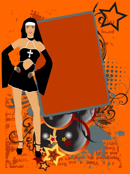Sexy Nonne — Stockvektor