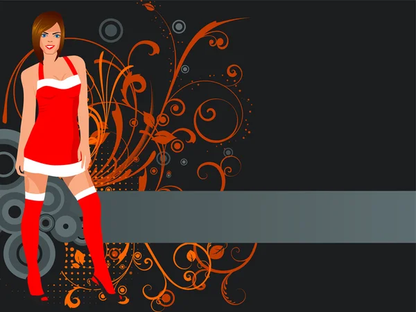 Sexy fille de Noël — Image vectorielle