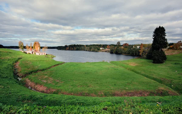 stock image Aleksandro-Svirskiy monastery. Roshchinskoye lake