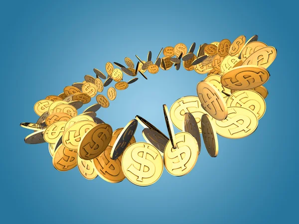 Gouden dollar spin — Stockfoto