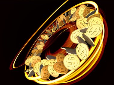 Golden Dollar Spin clipart