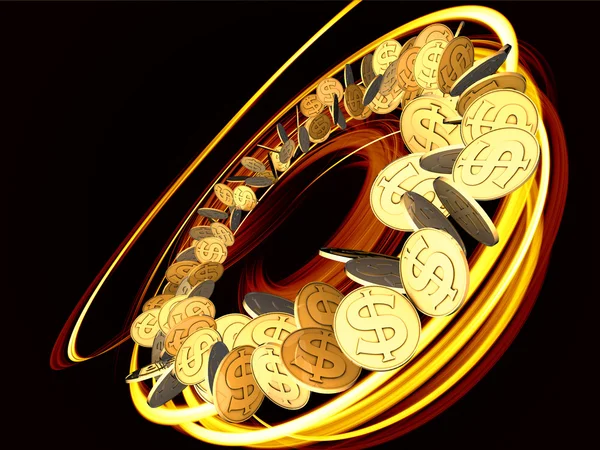 Golddollar-Drehung — Stockfoto