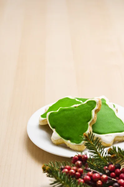 Świąteczne ciasteczka na talerzu — Zdjęcie stockowe