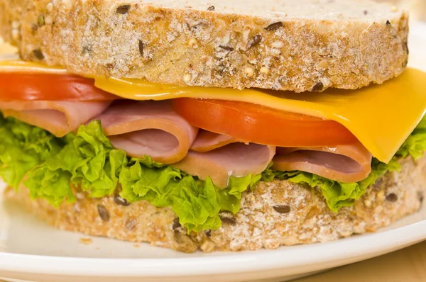 Plan rapproché d'un sandwich à la salade riche — Photo