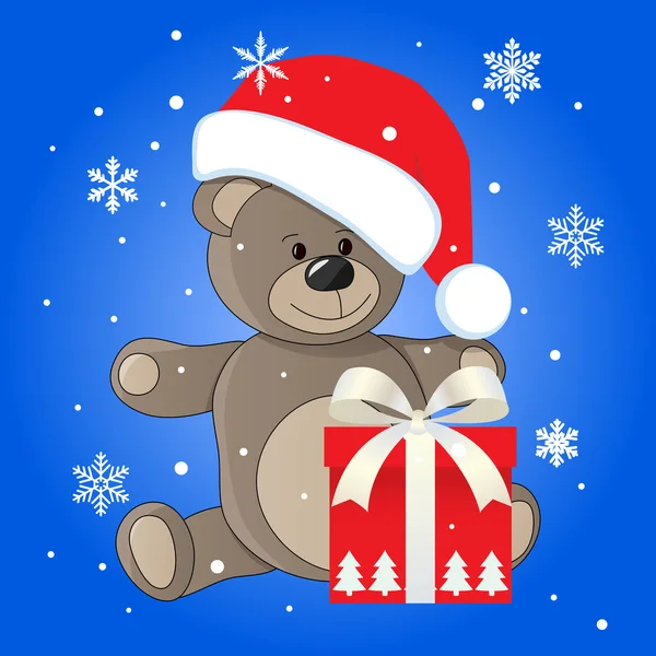 Teddy in christmas cap — Stock Photo, Image