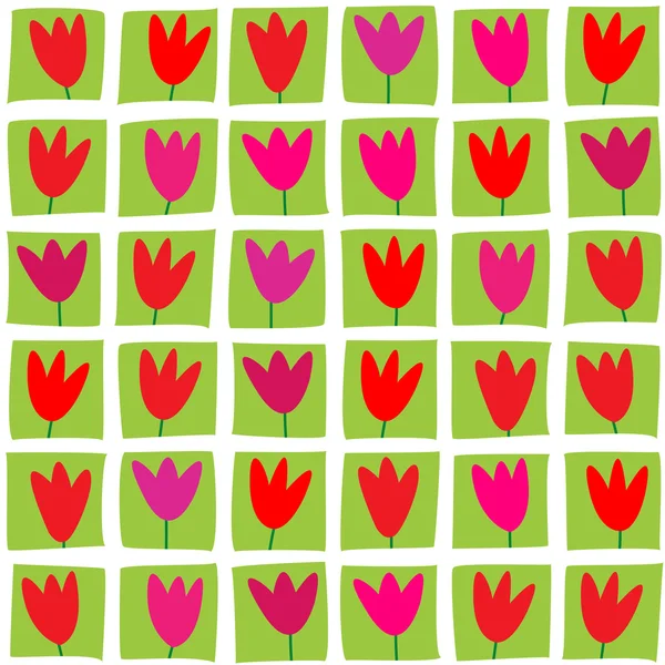 Padrão sem costura de tulipas — Fotografia de Stock