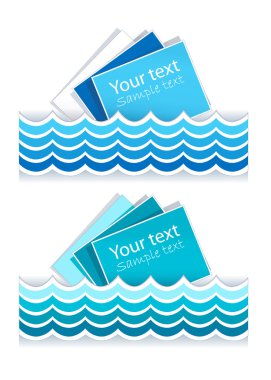 Stickers in marine style clipart