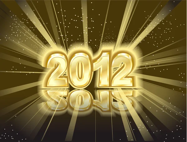 stock vector Year 2012 with many stars and lights