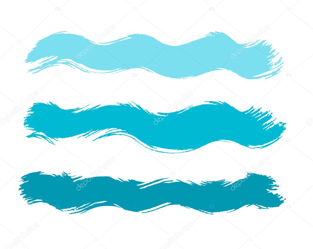 Various abstract splashes set blue waves