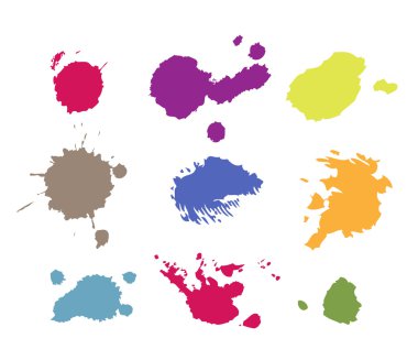 Grunge paint splashes drips and splatter clipart