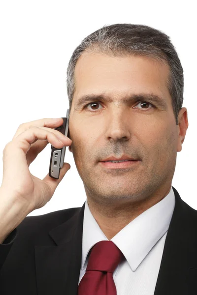 Empresário chamando no telefone móvel — Fotografia de Stock