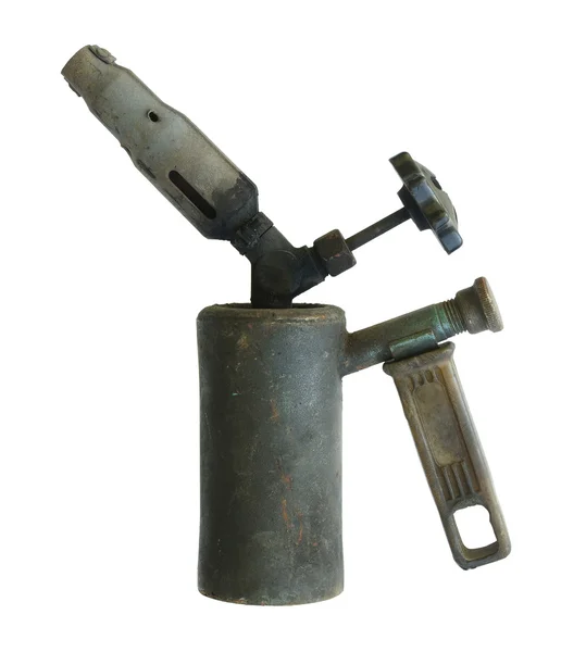 Old blowtorch on a white background. — Stock Photo, Image