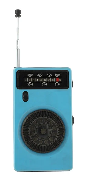 Vintage retro portable radio isolated on white background — Stock Photo, Image